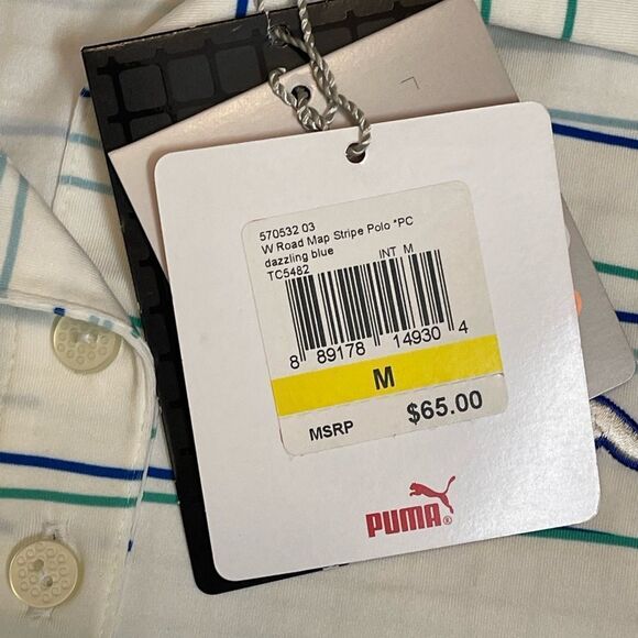 PUMA GOLF Women's Road Map Stripe PC Polo, Dazzling Blue, Medium - Picture 3 of 3